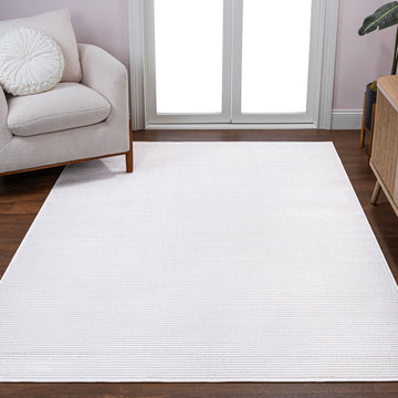 Cole Modern Minimalist Pinstripe High-low Area Rug